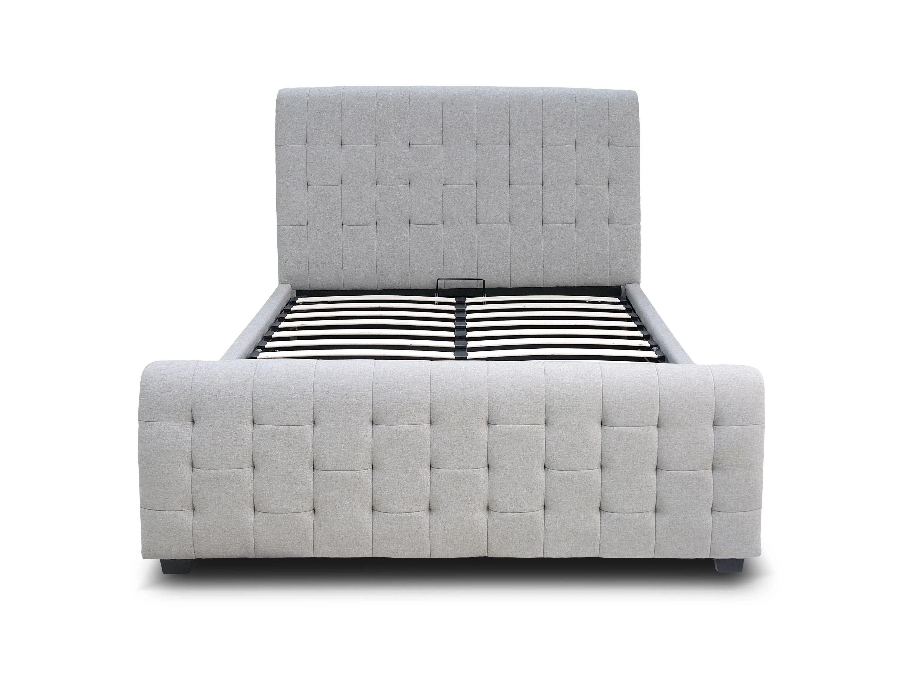 BERKELEY Ottoman Bed (Light Grey Fabric) | Available in 3 Sizes - Image 3