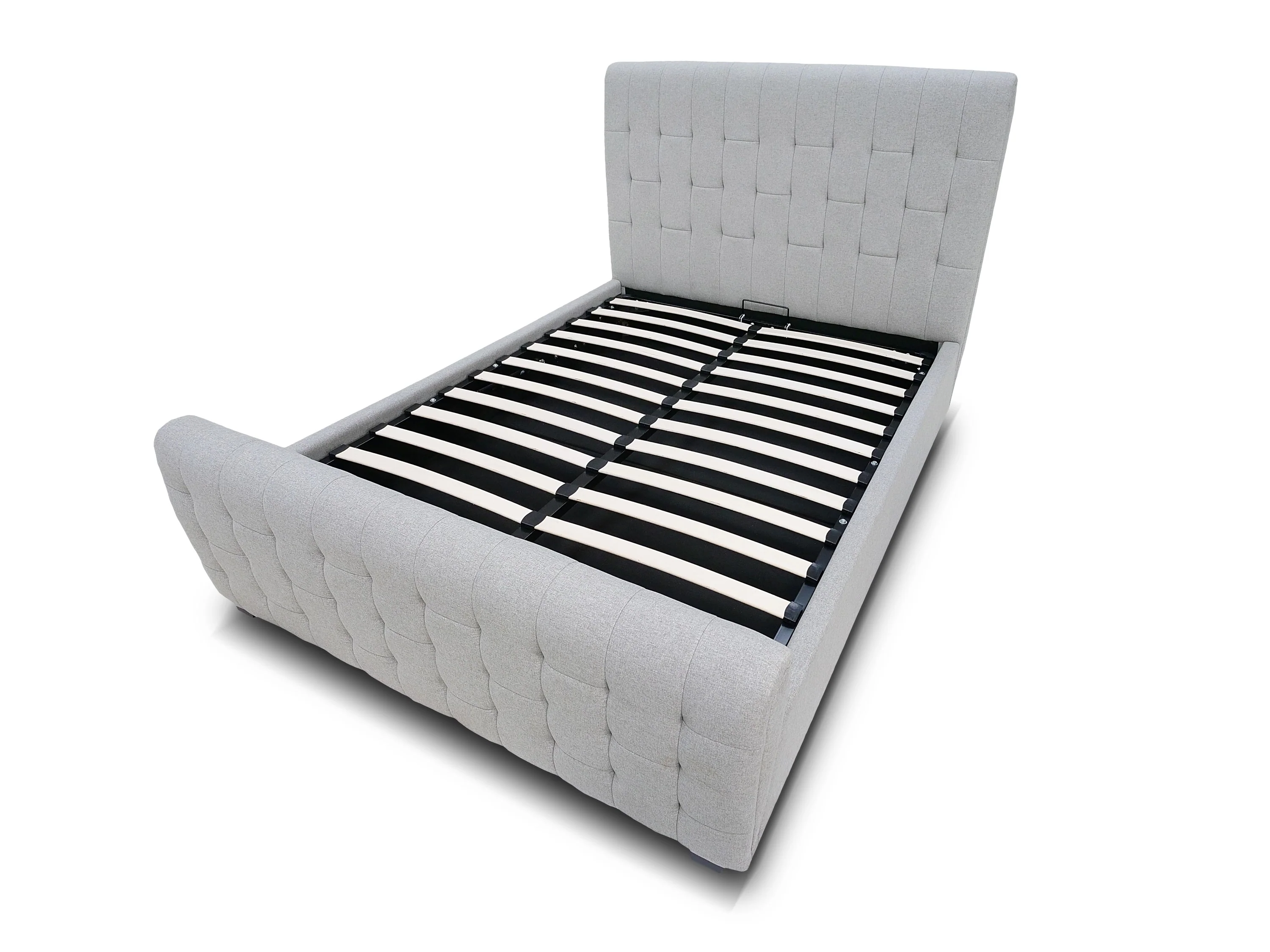 BERKELEY Ottoman Bed (Light Grey Fabric) | Available in 3 Sizes - Image 4