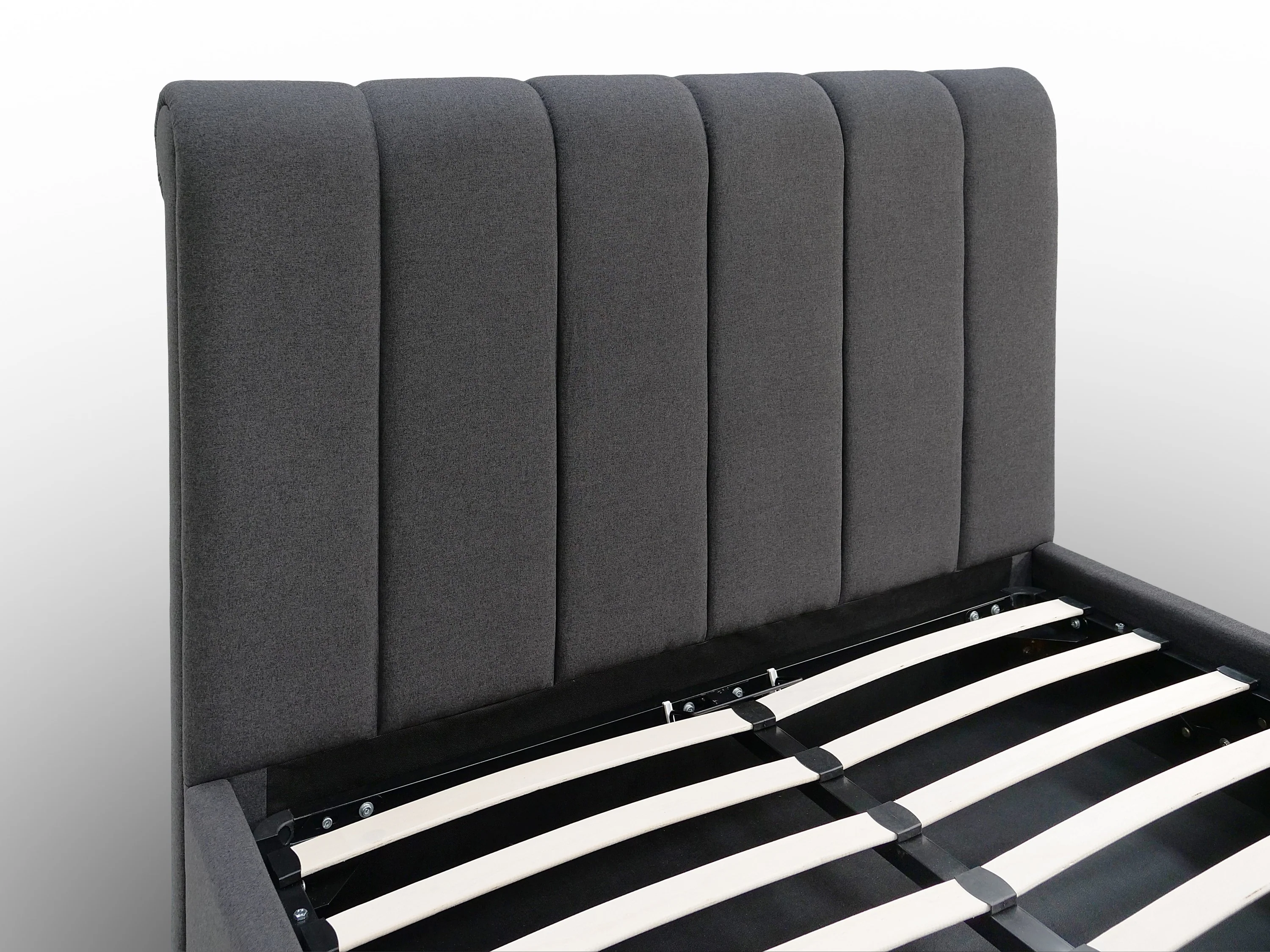 CONAUGHT Ottoman Bed –  (Dark Grey Fabric) | Available in 3 Sizes - Image 5