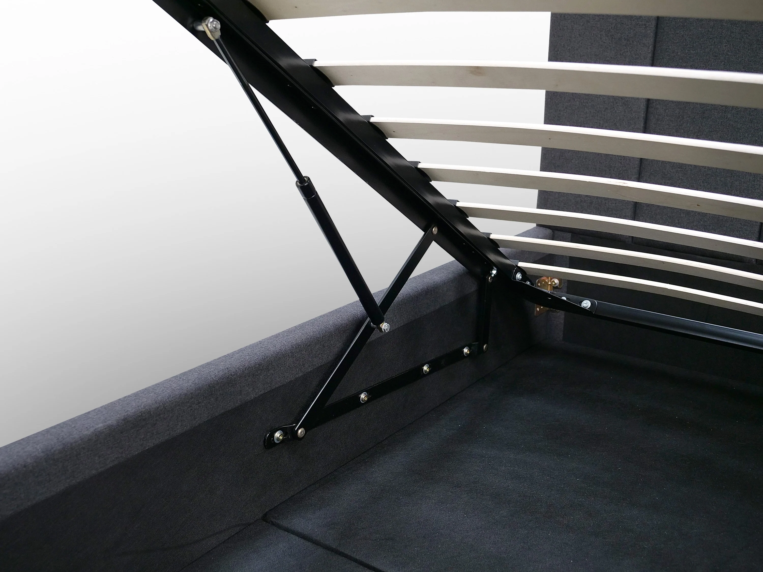 CONAUGHT Ottoman Bed –  (Dark Grey Fabric) | Available in 3 Sizes - Image 7