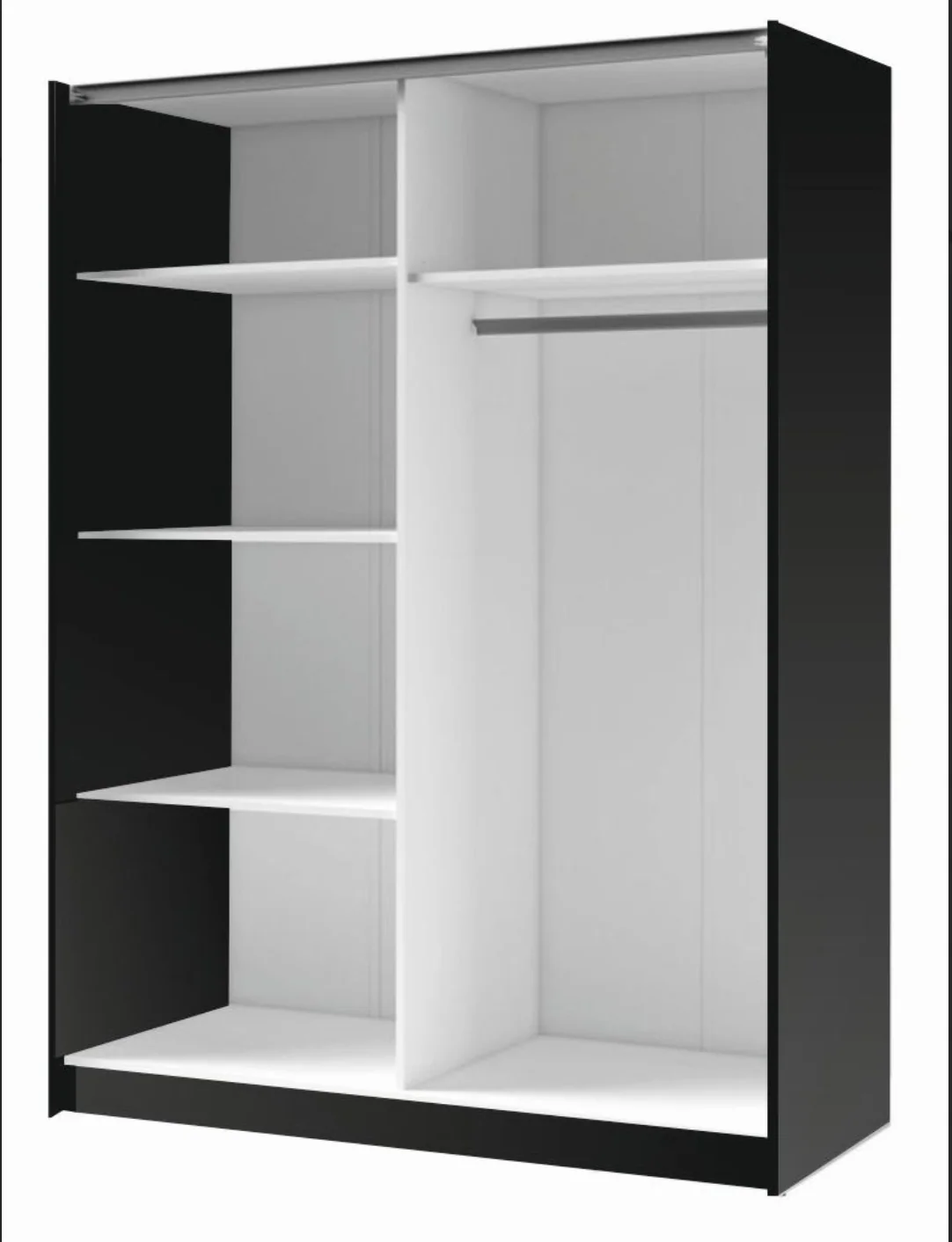 DALIA 200cm Sliding Wardrobe (Black & Artisan Oak) - Image 3