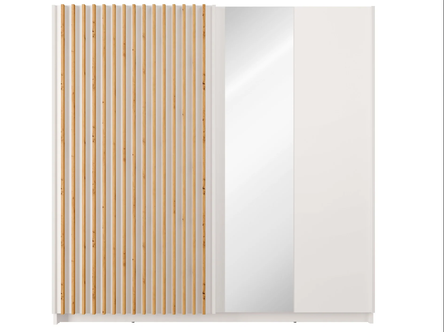 DALIA 200cm Sliding Wardrobe (White & Artisan Oak) - Image 4