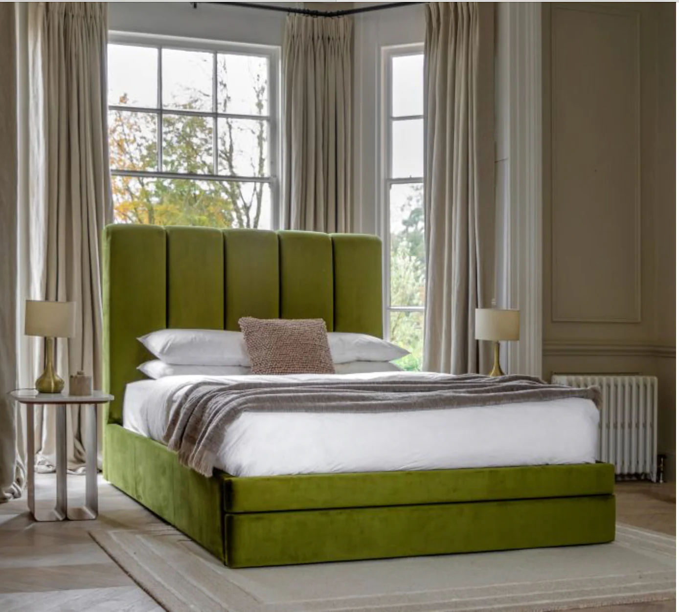 DENTON Olive Green Storage Bed -  5Ft King Size - Image 3