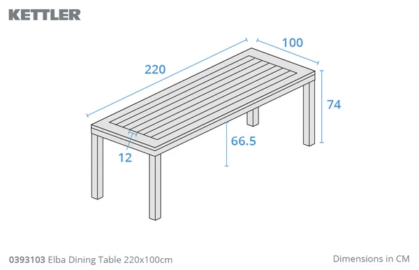 ELBA 6 Seater Aluminium & Teak Outdoor Dining Set - Image 6