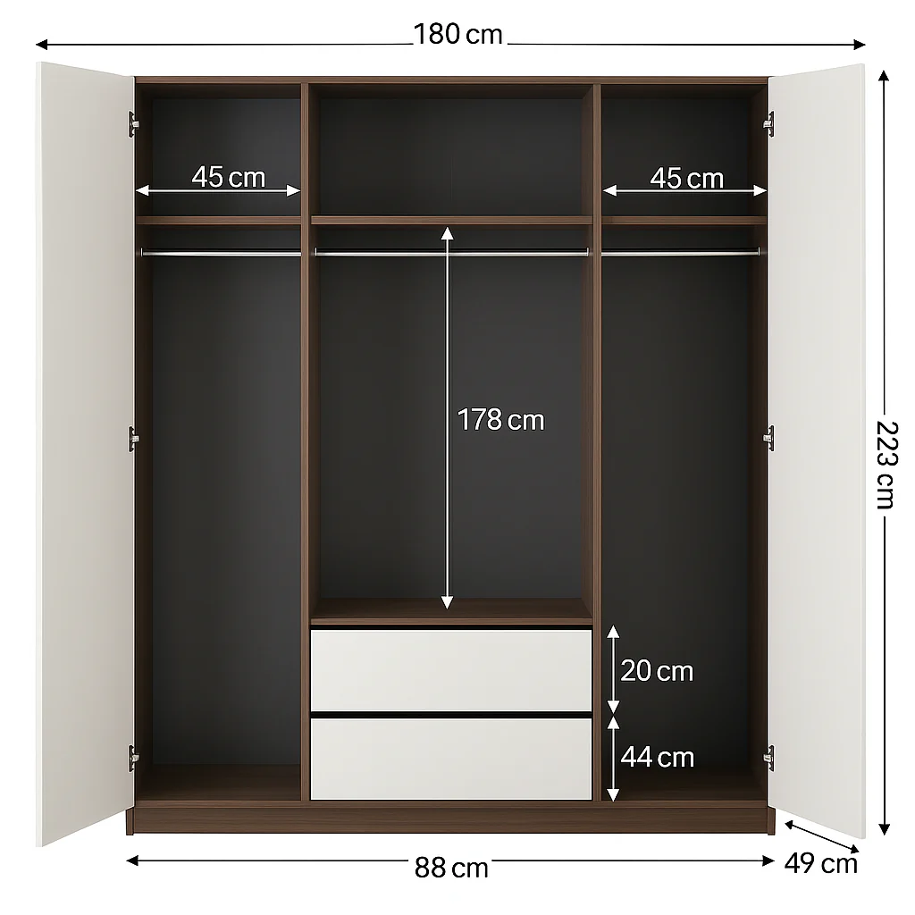 MADISON Combo Wardrobe 180cm - Image 2
