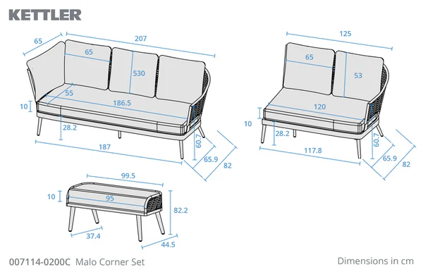 MALO Corner Sofa Set with Rising Table - Image 5