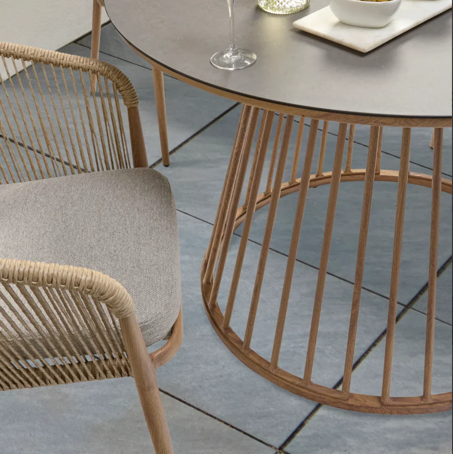 MESSINA 4-Seat Aluminium Outdoor Dining Set with Ceramic Glass Table & Cushions - Image 3