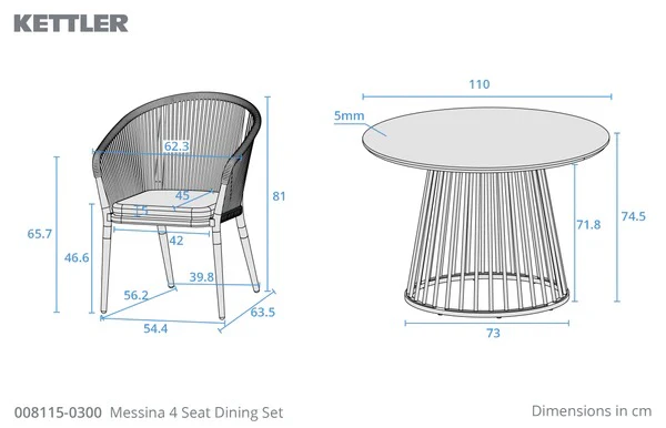 MESSINA 4-Seat Aluminium Outdoor Dining Set with Ceramic Glass Table & Cushions - Image 6
