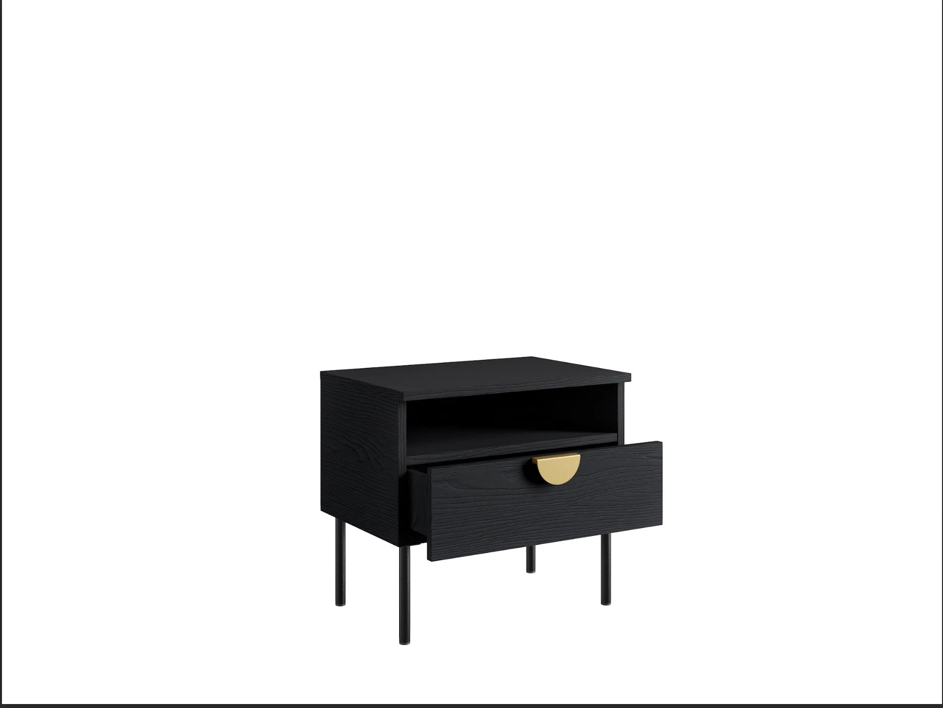 MOND Bedside Table | Set of 2 Black Graphite Bedside Cabinets - Image 4