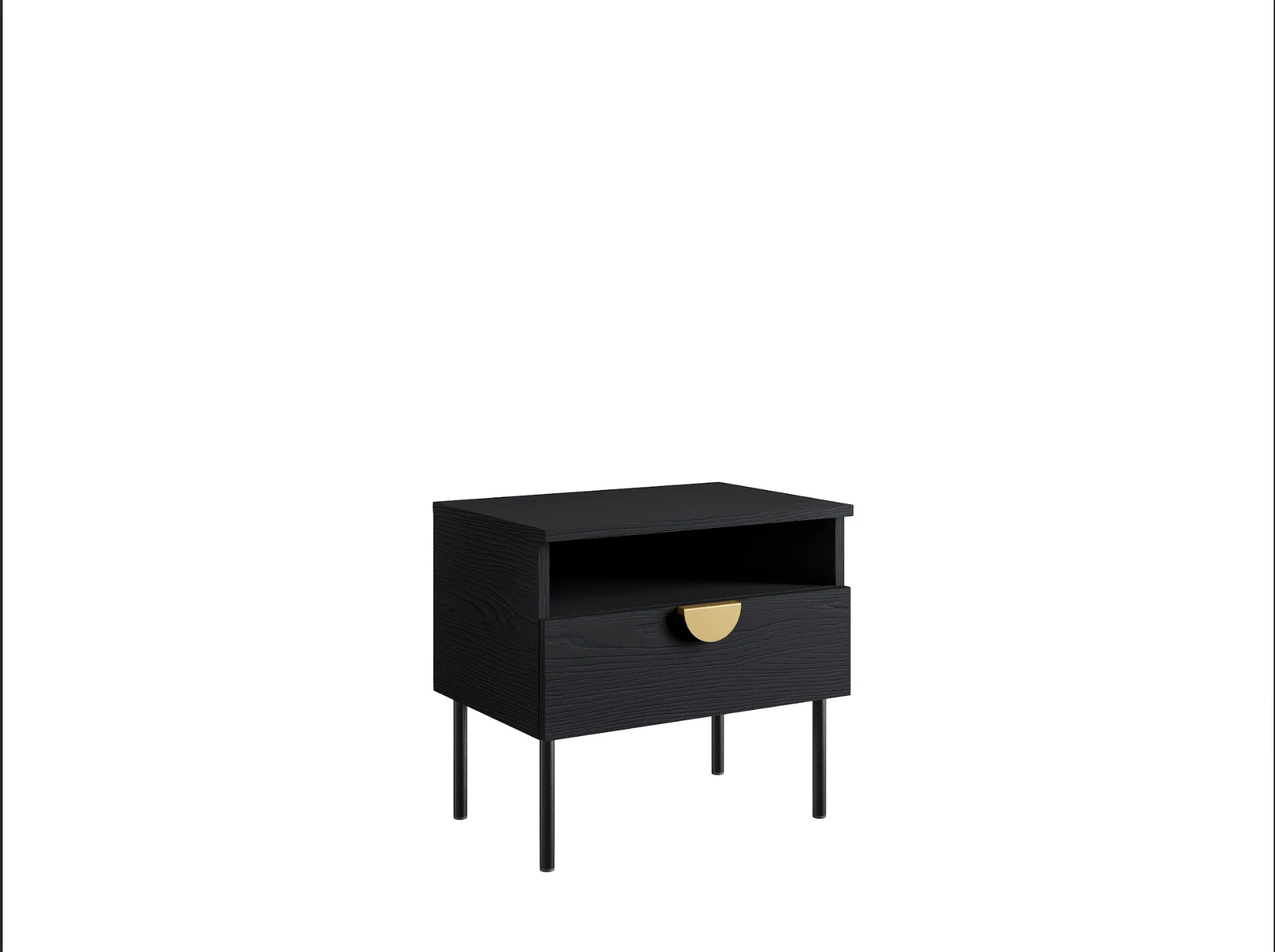 MOND Bedside Table | Set of 2 Black Graphite Bedside Cabinets - Image 5