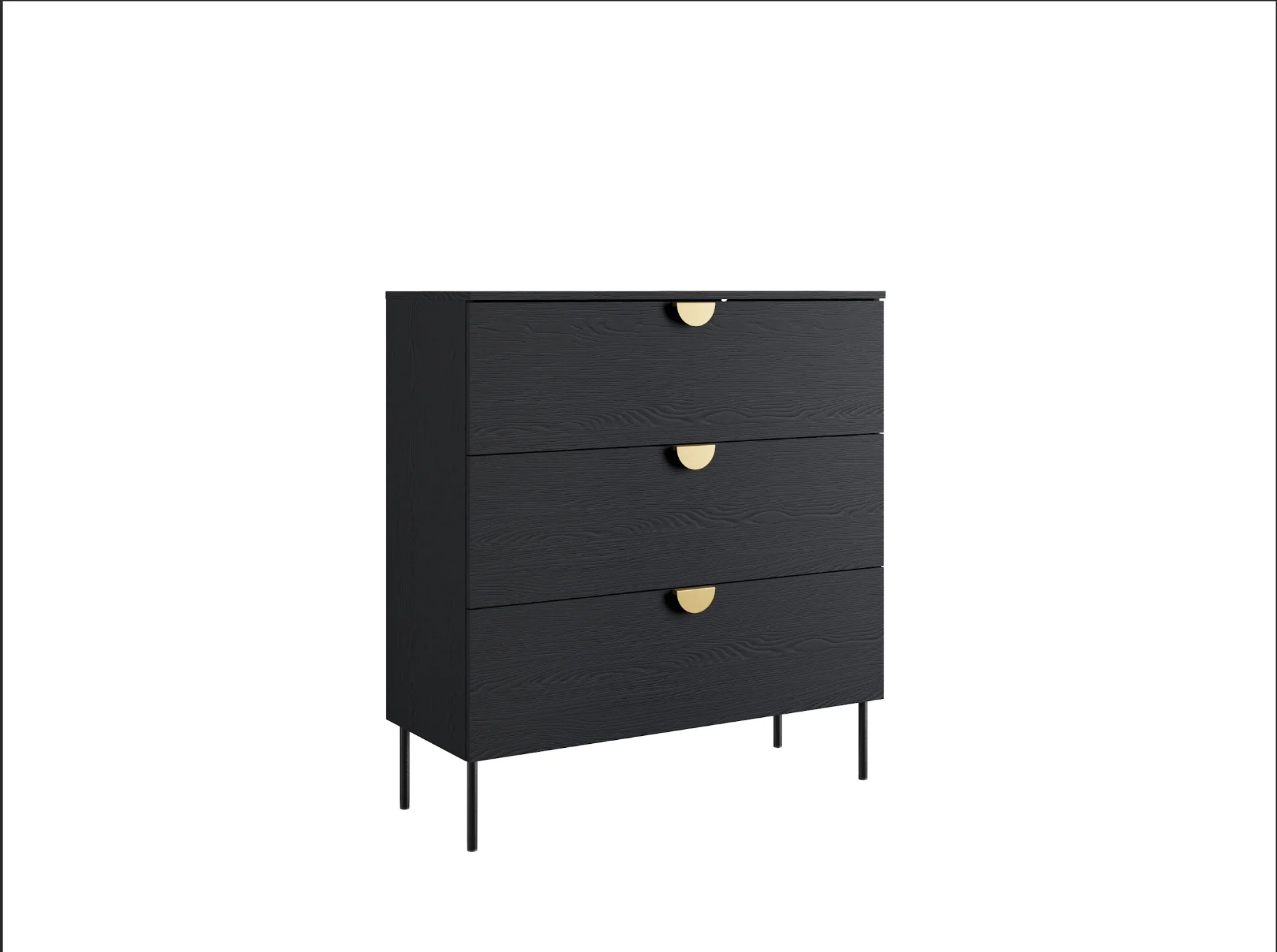 MOND 3 Drawer Chest | Black Graphite 3 Drawer Chest - Image 4