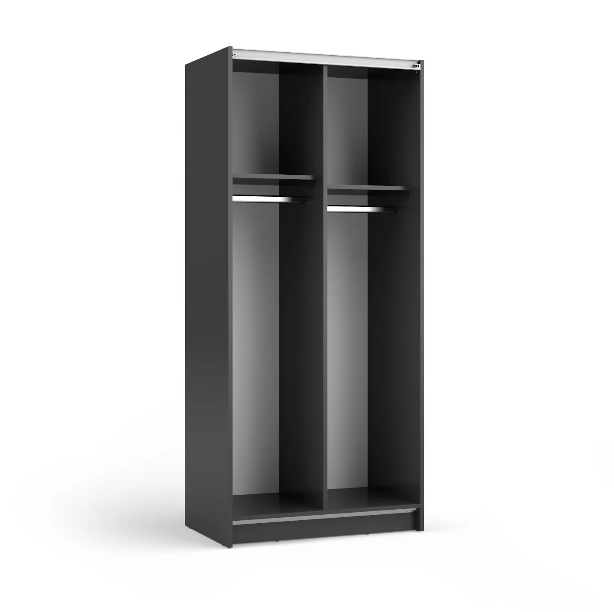 SOFIA 80cm | Black Sliding Wardrobe with Mirror - Image 3