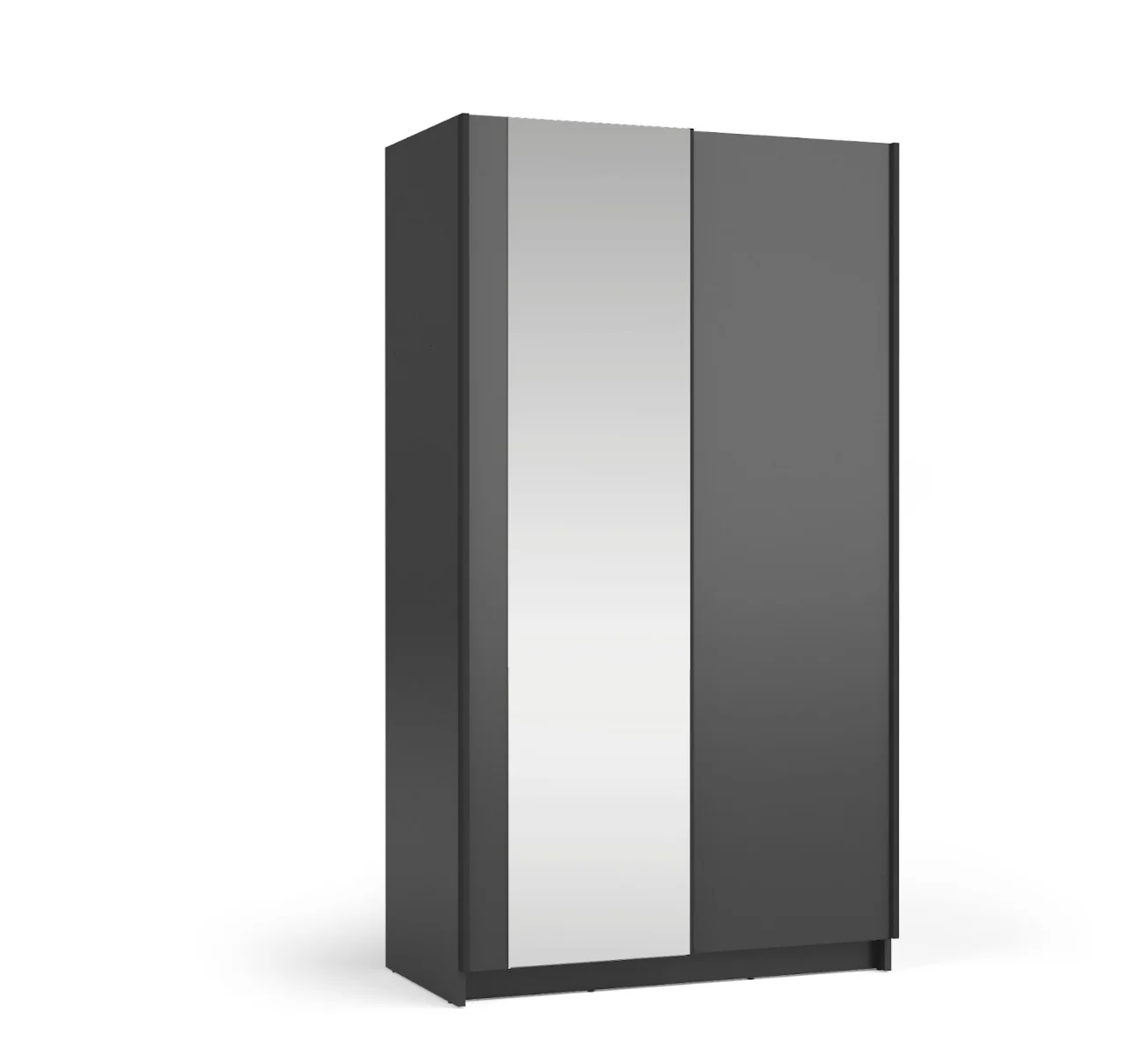 SOFIA 100cm | Black Sliding Wardrobe with Mirror - Image 3
