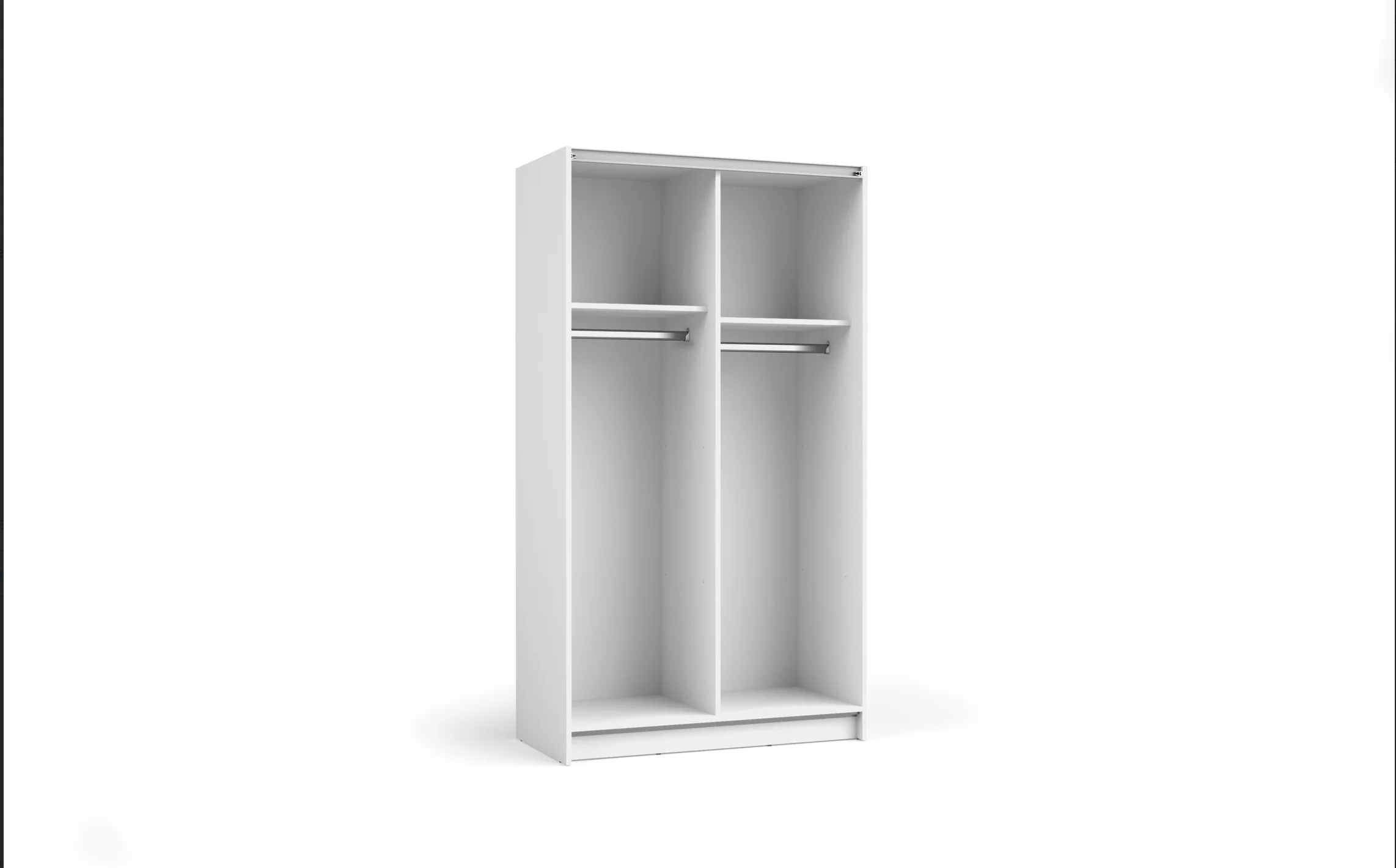 SOFIA 100cm | White Sliding Wardrobe with Mirror - Image 3