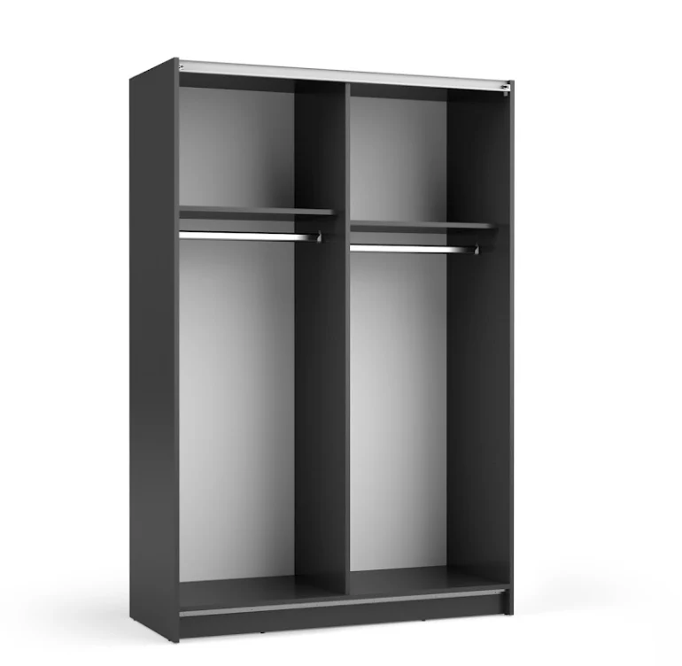 SOFIA 120cm | Black Sliding Wardrobe with Mirror – 120cm - Image 3