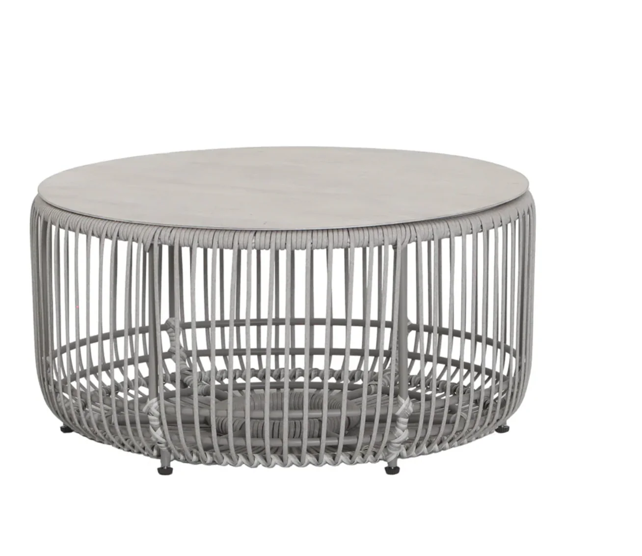 TOULON Aluminium & Rope 2 Seater Sofa and 2 Chairs with Table Set - Image 4