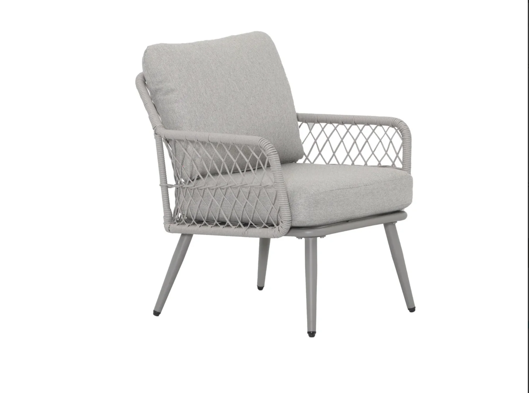 TOULON Aluminium & Rope 2 Seater Sofa and 2 Chairs with Table Set - Image 5