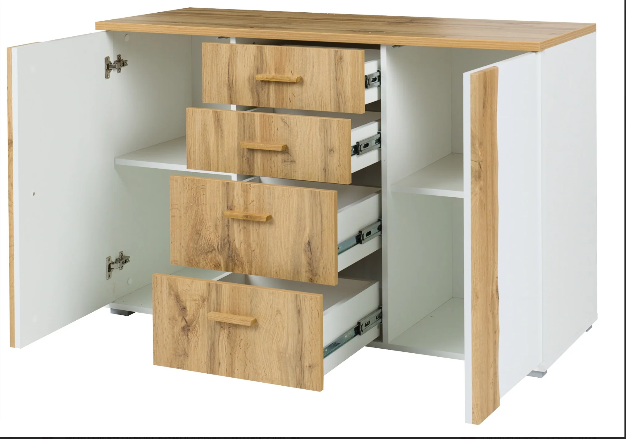 WOOD Chest of Drawers – Alpine White & Oak Wotan - Image 3
